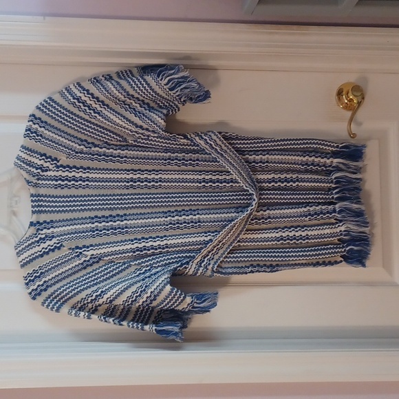 Tory Burch Gwen Fringe Trim Linen Tunic sz XS - Picture 5 of 9